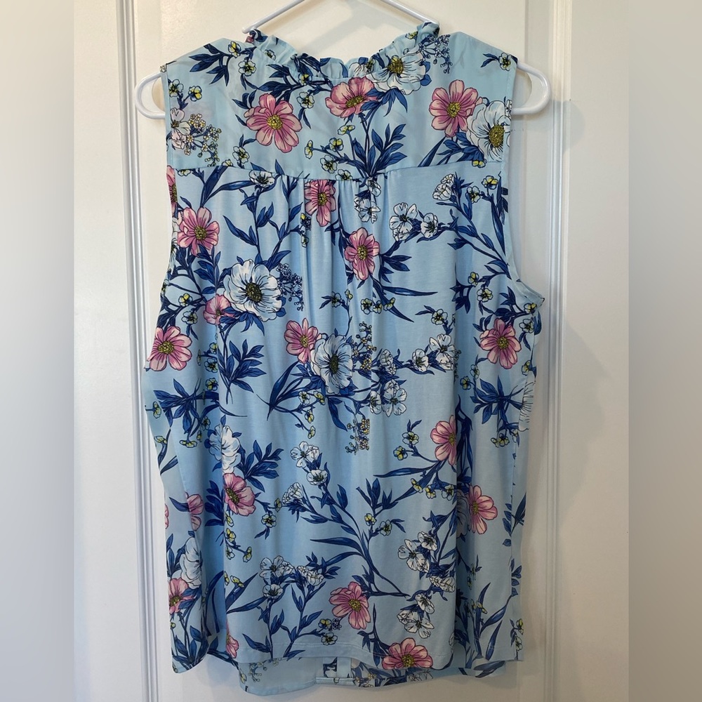 Orlee Mixed Material Sleeveless Top blue - Picture 2 of 2